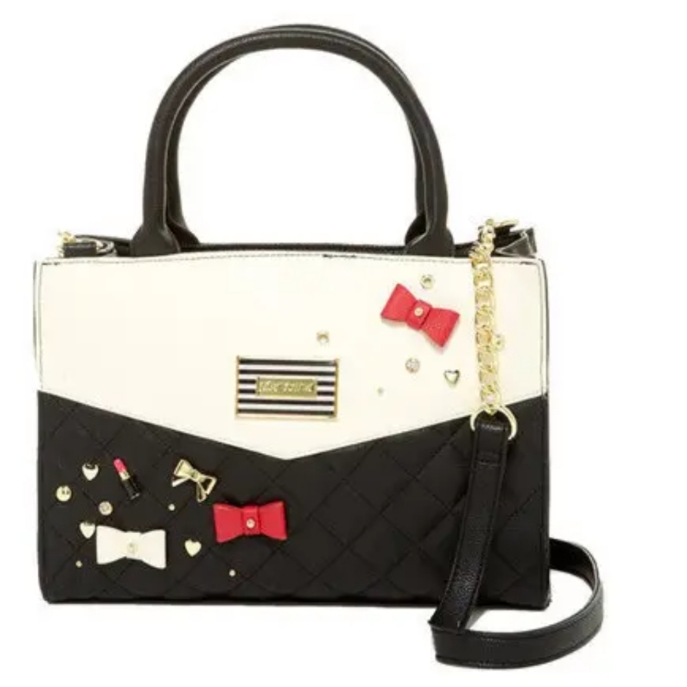 Betsey Johnson xox Betsey Quilted with Embossed Charms Tote Bag.